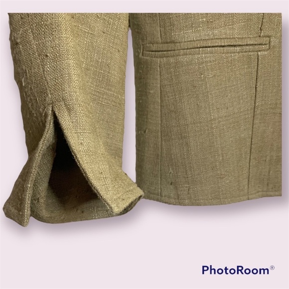 LAUREN by Ralph Lauren 100% Silk Tan Jacket size 6 - Picture 7 of 8